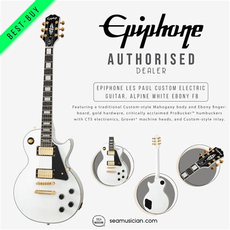 Epiphone Les Paul Custom Pro Electric Guitar Alpine White