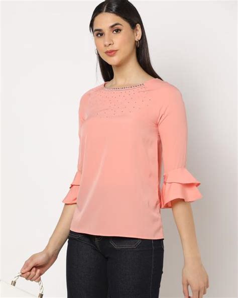 Buy Embellished Round Neck Top Online At Best Prices In India Jiomart