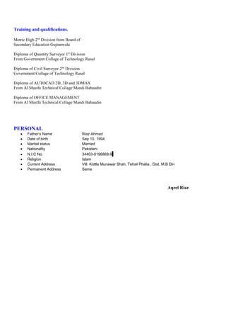 CV AQEEL PDF