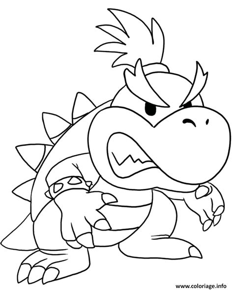 Coloriage Bowser Jr Petit Dessin Bowser à imprimer