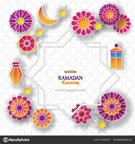 Ramadan Kareem Concept Banner With Islamic Geometric Patterns And Eight