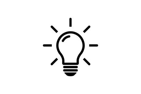 Light Bulb Vector Icon Black Light Bulb Isolated 1246256