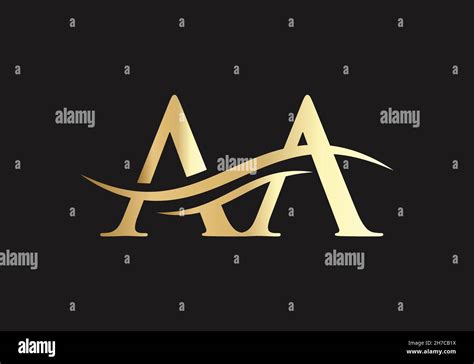 Initial AA letter linked logo vector template. Swoosh letter AA logo ...