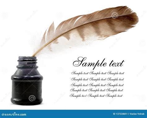 Feather And Ink Bottle Stock Image Image Of Handle Inkpot 13722869