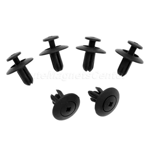 Mtsooning 100pcs Auto Car Door Fender 6mm Hole Push Plastic Rivets Retainer Screw Clips Door