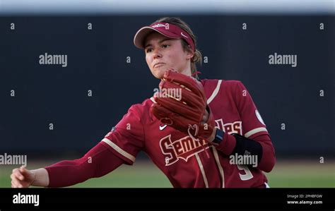 Florida States Devyn Flaherty 9 Makes A Throw During An Ncaa