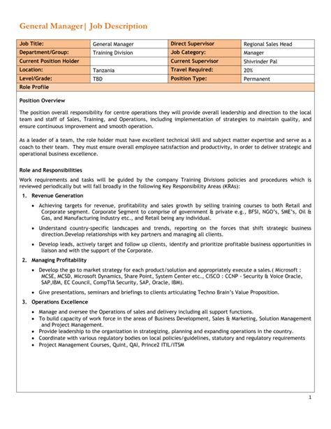 position description document