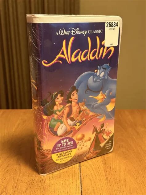 Rare Walt Disney Home Classics Aladdin Vhs Dition Diamant Noir