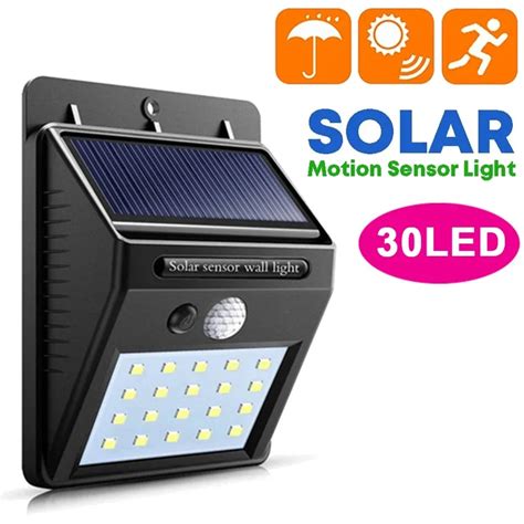 30 LED Solar Lights PIR Motion Sensor Wall Light Solar Outdoor Light