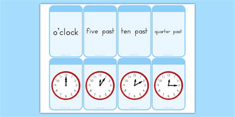 Telling The Time Matching Flashcards L Insegnante Ha Fatto