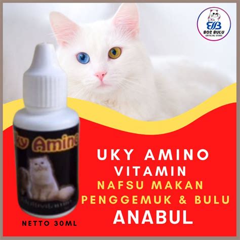 Jual Uky Amino Vitamin Kucing Gemuk Dan Bulu Rontok Lebat Nafsu Makan