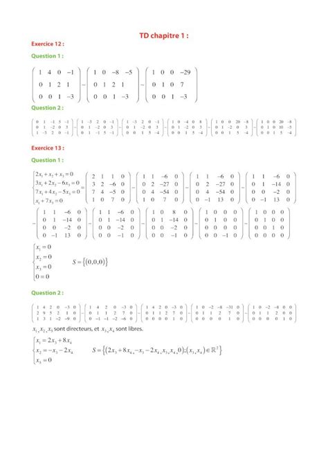 PDF TD chapitre 1 efreidoc fr PL1 Algèbre linéaire TD TD