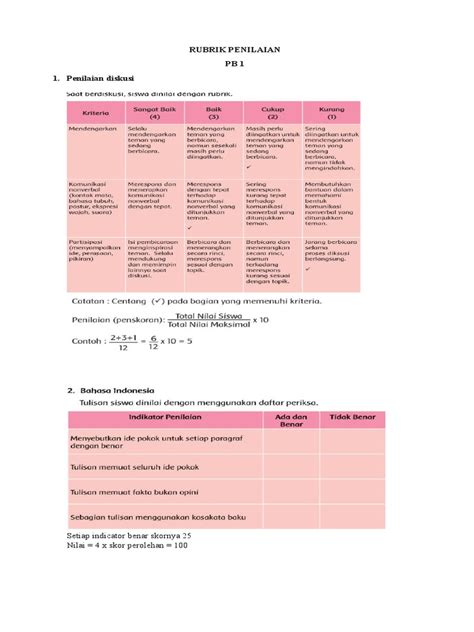 Rubrik Penilaian Pdf