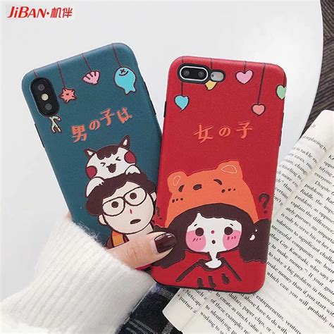 JIBAN Lovely Cartoon Couple Soft Shell For Apple Iphone XS Max XR