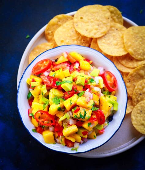 Mango Avocado Salsa Healthy Vegan Glutenfree Delicious Easy Recipe