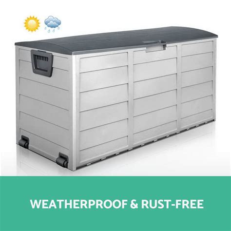 290l Outdoor Weatherproof Storage Box Grey Auz Sales Online