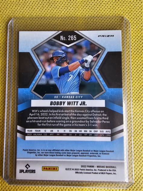 2022 Panini Mosaic Bobby Witt Jr MOSAIC BLUE CAMO PRIZM 265 Rookie RC