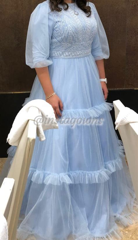 Stunning Custom Made Light Blue Gown For Sale Instagowns