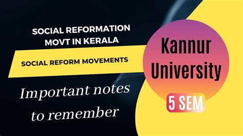 Social Reform Movements In Kerala Kannur University Fifth Semester