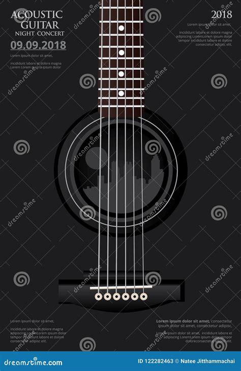 Guitar Concert Poster Background Template Stock Vector Illustration Of Audio Background