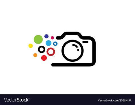 Creative black abstract camera with colorful Vector Image