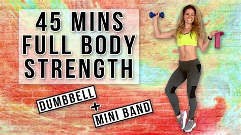 45 Min Dumbbell Mini Band Full Body Workout Strength Conditioning Youtube