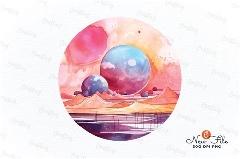 Watercolor Candy Planet Clipart Design Graphic by Crafticy · Creative ...