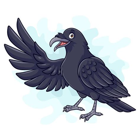 Cartoon Crow Bird On White Background Vector Art At Vecteezy