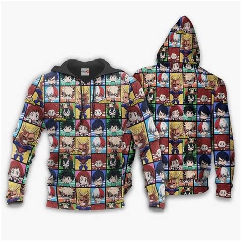 My Hero Academia Characters Anime Manga 3d Zip Hoodie Teeruto