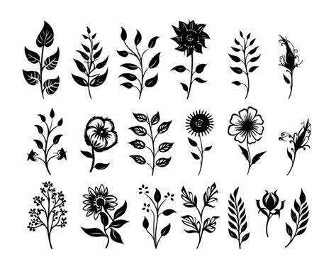 Premium Vector Flowers Silhouette Design Illustration Bundle