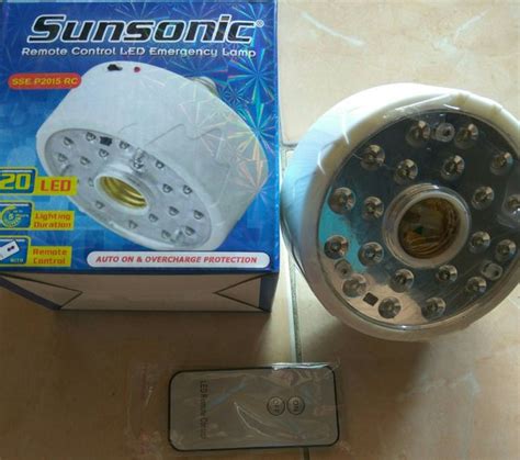 Jual Lampu Led Cas Emergency Fitting Remote 20led Sunsonic Otomatis