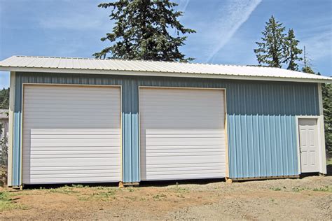 24 X 36 X 12 Residential Pole Building With Overhead Doors Walk In