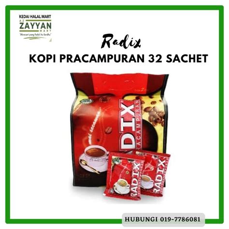 Radix Kopi Pracampuran G X Sachet Shopee Malaysia