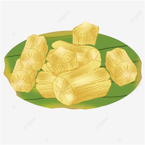 Fried Cassava Illustration Illustration Food Cassava PNG Transparent