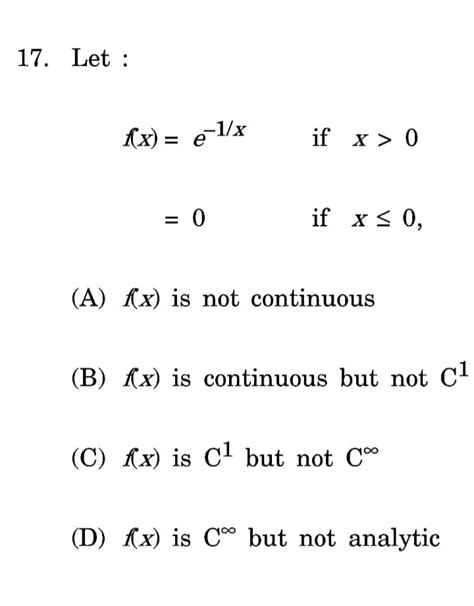 Derivatives Multiple Choice Question Real Analysis Mathematics