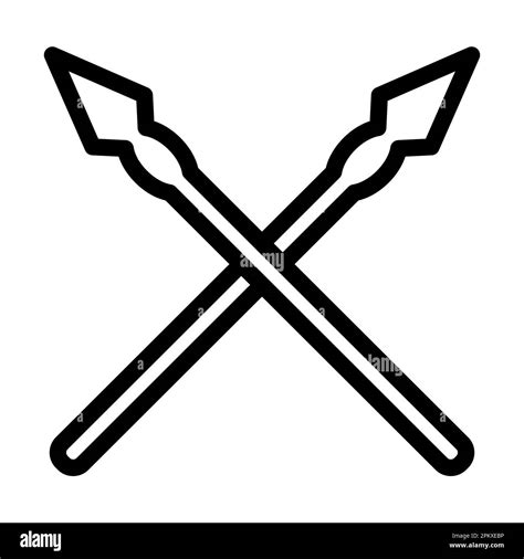 Spear Vector Thick Line Icon For Personal And Commercial Use Stock