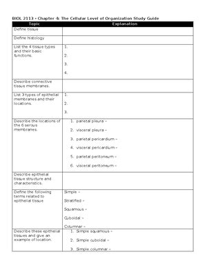 Biol Ch Study Guide Anatomy Physiology Biol Chapter