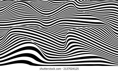 Vector Optical Illusion Black White Lines Stock Vector (Royalty Free ...