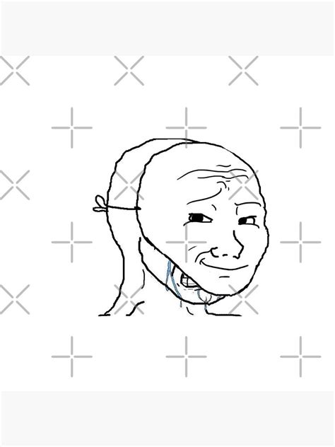 Smug But Crying Inside Wojak Mask Meme Pin For Sale By Zetaexe