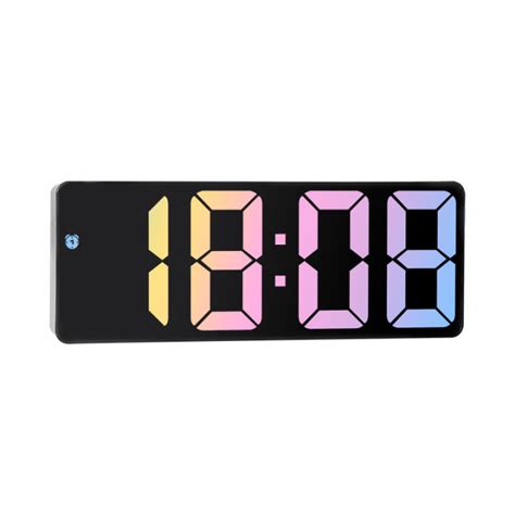 Colorful Font Acrylicmirror Digital Alarm Clock Voice Control Night