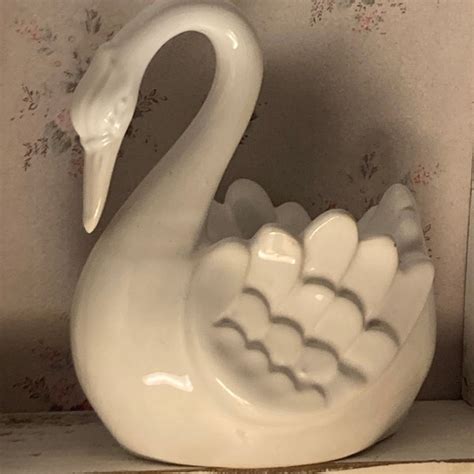 Ceramic Swan Planter Etsy Uk