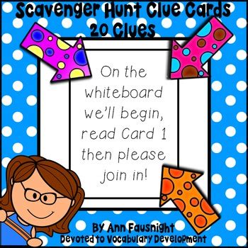 Scavenger Hunt Clues Editable By Ann Fausnight Tpt