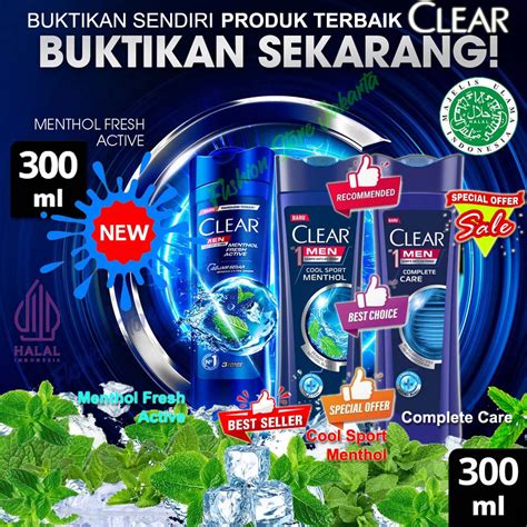 Jual CLEAR MEN Shampoo Cool Sport Menthol 300ml Sampo Anti Ketombe