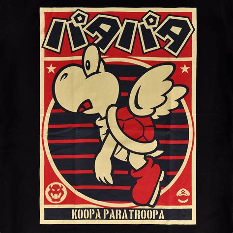 Super Mario - Paratroopa Propaganda T-Shirt Black | Elbenwald