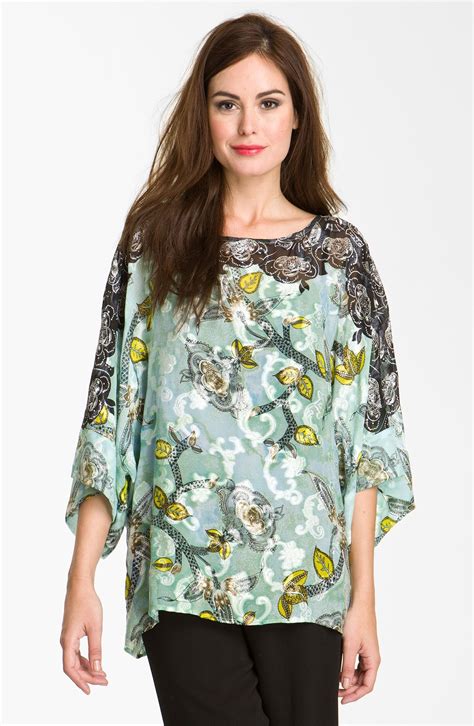 Citron Blue Silk Tunic Lyst Silk Tunic Clothes Tunic Tops