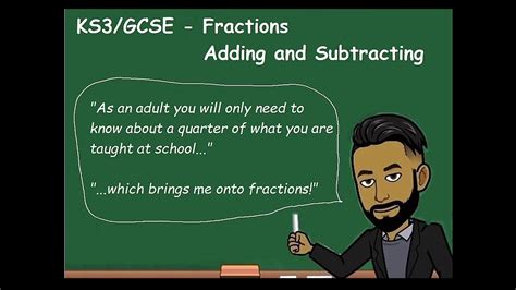 Ks3gcse Fractions Adding And Subtracting Youtube