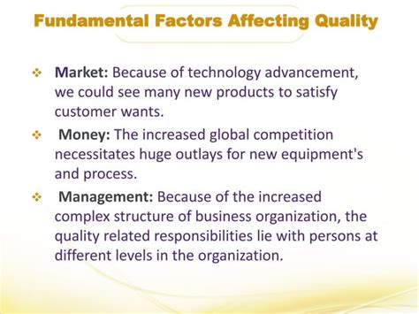 Factors Affecting Quality Ppt