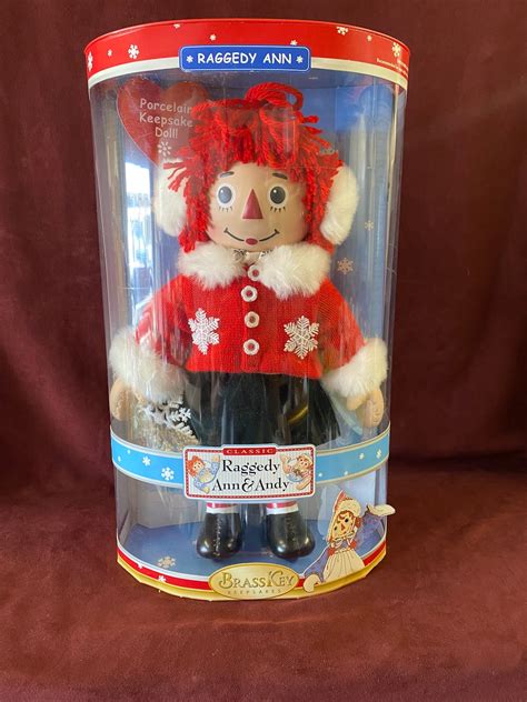 Vintage Raggedy Ann Andy Porcelain Keepsake Doll Brass Key Etsy