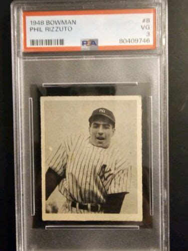 Bowman Phil Rizzuto Hof Rookie Rc Psa Vg New York Yankees Ebay