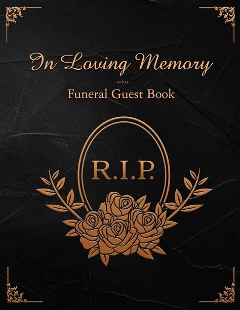 R I P In Loving Memory Funeral Guest Book Funeral And Memorial